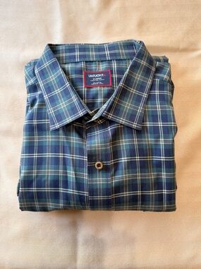 UNTUCKit Men's Blue Green Plaid Button-Down Shirt